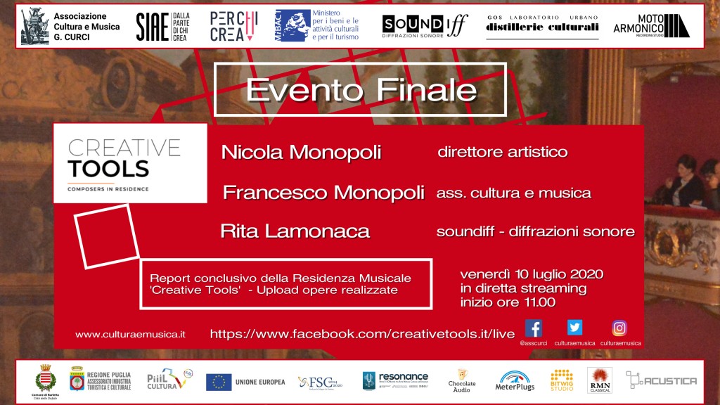 Evento Finale 10 luglio 2020 Creative Tools