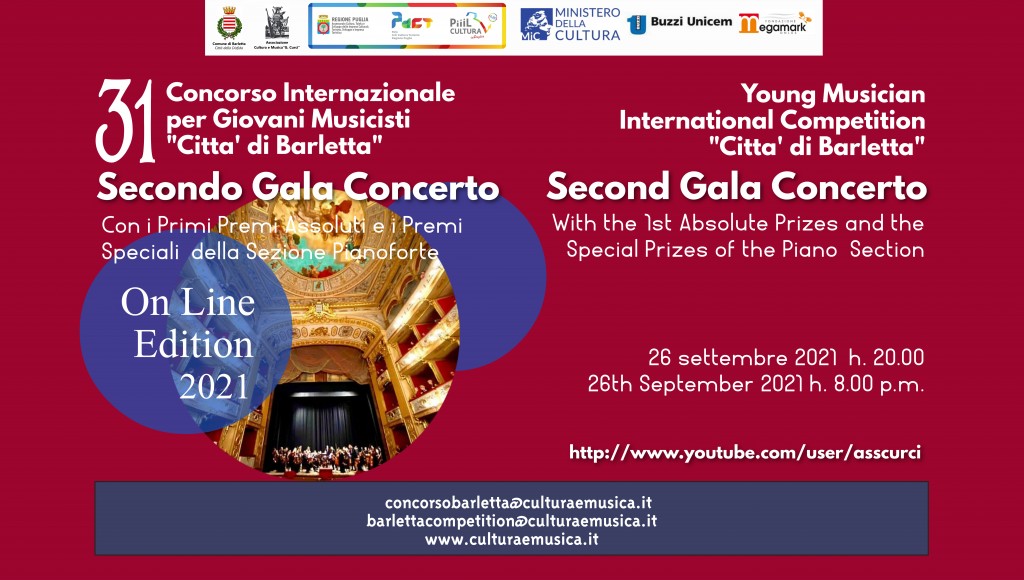 Copertina video Secondo Gala Concerto Citt di Barletta 2021 online