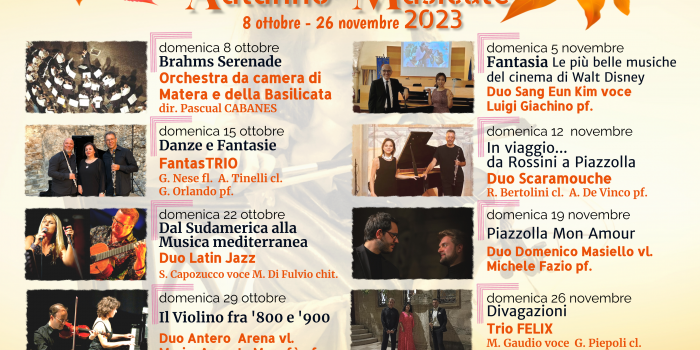 Autunno Musicale 2023 – 8 appuntamenti con la Buona Musica