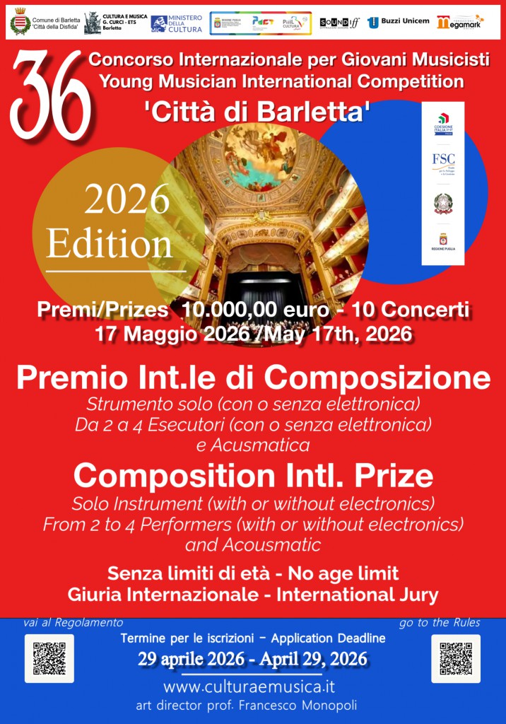 Manifesto Premio di Composizione Citt di Barletta 2026 70x100 con codici qr e loghi - senza giuria (2)